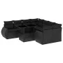 8-teiliges Gartensofa-Set und Kissen aus schwarzem Kunststoff-Rattan. von vidaXL, Gartensets - Ref: Foro24-3268425, Preis: 65...