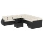 Gartensofagarnitur 11-teilig mit schwarzen Kissen aus synthetischem Rattan von vidaXL, Gartensets - Ref: Foro24-3268796, Prei...