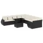 Gartensofagarnitur 11-teilig mit schwarzen Kissen aus synthetischem Rattan von vidaXL, Gartensets - Ref: Foro24-3268796, Prei...