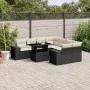 Set de sofás de jardín 8 piezas y cojines ratán sintético negro de vidaXL, Conjuntos de jardín - Ref: Foro24-3269056, Precio:...