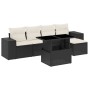 Set de sofás de jardín 6 piezas y cojines ratán sintético negro by vidaXL, Garden sets - Ref: Foro24-3269126, Price: 377,58 €...