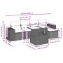 6-teiliges Gartensofa-Set und Kissen aus schwarzem Kunststoff-Rattan. von vidaXL, Gartensets - Ref: Foro24-3269126, Preis: 40...