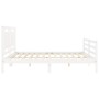 Double bed frame with white solid wood headboard by vidaXL, Beds and slatted bases - Ref: Foro24-3194067, Price: 179,87 €, Di...