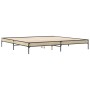 Bettgestell aus Sonoma-Eiche-Metallwerkstoff, 200 x 200 cm von vidaXL, Betten und Lattenroste - Ref: Foro24-844997, Preis: 95...