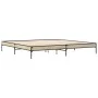 Estructura cama madera ingeniería metal roble Sonoma 200x200 cm de vidaXL, Camas y somieres - Ref: Foro24-844997, Precio: 85,...