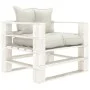 Palettensofa für Gartenholz mit beigen Kissen von vidaXL, Outdoor-Sofas - Ref: Foro24-3052420, Preis: 110,56 €, Rabatt: %