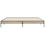 Estructura cama madera ingeniería metal roble Sonoma 200x200 cm de vidaXL, Camas y somieres - Ref: Foro24-844997, Precio: 85,...