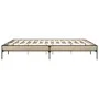 Estructura cama madera ingeniería metal roble Sonoma 200x200 cm de vidaXL, Camas y somieres - Ref: Foro24-844997, Precio: 85,...
