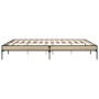 Estructura cama madera ingeniería metal roble Sonoma 200x200 cm de vidaXL, Camas y somieres - Ref: Foro24-844997, Precio: 95,...