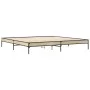 Estructura cama madera ingeniería metal roble Sonoma 200x200 cm de vidaXL, Camas y somieres - Ref: Foro24-844997, Precio: 85,...
