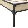 Estructura cama madera ingeniería metal roble Sonoma 200x200 cm de vidaXL, Camas y somieres - Ref: Foro24-844997, Precio: 95,...