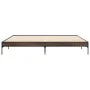 Oak brown metal engineered wood bed frame 200x200 cm by vidaXL, Beds and slatted bases - Ref: Foro24-845000, Price: 98,32 €, ...
