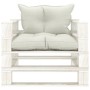 Palettensofa für Gartenholz mit beigen Kissen von vidaXL, Outdoor-Sofas - Ref: Foro24-3052420, Preis: 110,56 €, Rabatt: %