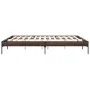 Oak brown metal engineered wood bed frame 200x200 cm by vidaXL, Beds and slatted bases - Ref: Foro24-845000, Price: 98,32 €, ...
