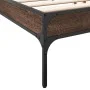 Oak brown metal engineered wood bed frame 200x200 cm by vidaXL, Beds and slatted bases - Ref: Foro24-845000, Price: 98,32 €, ...