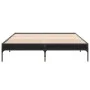 Engineered wood and black metal bed frame 140x200cm by vidaXL, Beds and slatted bases - Ref: Foro24-845016, Price: 81,93 €, D...