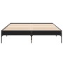 Estructura de cama madera de ingeniería y metal negro 140x200cm de vidaXL, Camas y somieres - Ref: Foro24-845016, Precio: 97,...