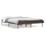 Engineered wood bed frame oak brown metal 140x190 cm by vidaXL, Beds and slatted bases - Ref: Foro24-845040, Price: 90,17 €, ...