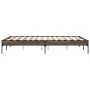 Engineered wood bed frame oak brown metal 140x190 cm by vidaXL, Beds and slatted bases - Ref: Foro24-845040, Price: 89,18 €, ...