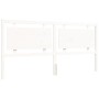 Double bed frame with white solid wood headboard by vidaXL, Beds and slatted bases - Ref: Foro24-3194067, Price: 179,87 €, Di...