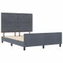 Estructura de cama Gris oscuro 140 x 200 cm Terciopelo