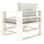 Palettensofa für Gartenholz mit beigen Kissen von vidaXL, Outdoor-Sofas - Ref: Foro24-3052420, Preis: 110,56 €, Rabatt: %