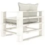 Wooden pallet sofa for garden with beige cushions by vidaXL, Outdoor sofas - Ref: Foro24-3052420, Price: 109,21 €, Discount: %