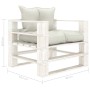 Palettensofa für Gartenholz mit beigen Kissen von vidaXL, Outdoor-Sofas - Ref: Foro24-3052420, Preis: 110,56 €, Rabatt: %