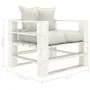 Wooden pallet sofa for garden with beige cushions by vidaXL, Outdoor sofas - Ref: Foro24-3052420, Price: 109,21 €, Discount: %