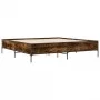 Bettgestell aus Holzwerkstoff, Metall, geräucherte Eiche, 180 x 200 cm von vidaXL, Betten und Lattenroste - Ref: Foro24-32797...