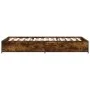Estructura cama madera ingeniería metal roble ahumado 90x200 cm de vidaXL, Camas y somieres - Ref: Foro24-845113, Precio: 70,...