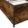 Estructura cama madera ingeniería metal roble ahumado 90x200 cm de vidaXL, Camas y somieres - Ref: Foro24-845113, Precio: 70,...