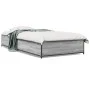 Estructura cama madera ingeniería metal gris Sonoma 75x190 cm de vidaXL, Camas y somieres - Ref: Foro24-845124, Precio: 61,43...