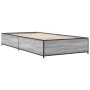 Estructura cama madera ingeniería metal gris Sonoma 75x190 cm de vidaXL, Camas y somieres - Ref: Foro24-845124, Precio: 68,87...