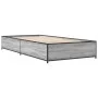 Sonoma gray metal engineered wood bed frame 75x190 cm by vidaXL, Beds and slatted bases - Ref: Foro24-845124, Price: 61,43 €,...