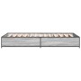 Estructura cama madera ingeniería metal gris Sonoma 75x190 cm de vidaXL, Camas y somieres - Ref: Foro24-845124, Precio: 68,87...