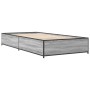Estructura cama madera ingeniería metal gris Sonoma 75x190 cm de vidaXL, Camas y somieres - Ref: Foro24-845124, Precio: 68,87...