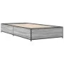 Sonoma gray metal engineered wood bed frame 75x190 cm by vidaXL, Beds and slatted bases - Ref: Foro24-845124, Price: 61,43 €,...