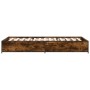 Estructura cama madera ingeniería metal roble ahumado 90x190 cm de vidaXL, Camas y somieres - Ref: Foro24-845118, Precio: 69,...