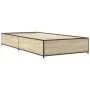 Estructura cama madera ingeniería metal roble Sonoma 100x200 cm de vidaXL, Camas y somieres - Ref: Foro24-845107, Precio: 70,...