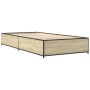 Estructura cama madera ingeniería metal roble Sonoma 100x200 cm de vidaXL, Camas y somieres - Ref: Foro24-845107, Precio: 71,...