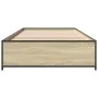 Estructura cama madera ingeniería metal roble Sonoma 100x200 cm de vidaXL, Camas y somieres - Ref: Foro24-845107, Precio: 70,...