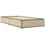 Estructura cama madera ingeniería metal roble Sonoma 100x200 cm de vidaXL, Camas y somieres - Ref: Foro24-845107, Precio: 70,...