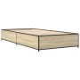 Estructura cama madera ingeniería metal roble Sonoma 100x200 cm de vidaXL, Camas y somieres - Ref: Foro24-845107, Precio: 71,...