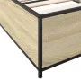 Estructura cama madera ingeniería metal roble Sonoma 100x200 cm de vidaXL, Camas y somieres - Ref: Foro24-845107, Precio: 70,...