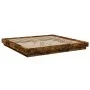 Bed frame with LED lights smoked oak wood 200x200 cm by vidaXL, Beds and slatted bases - Ref: Foro24-3281074, Price: 201,17 €...