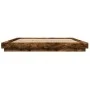 Bed frame with LED lights smoked oak wood 200x200 cm by vidaXL, Beds and slatted bases - Ref: Foro24-3281074, Price: 201,17 €...