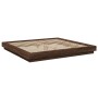Estructura de cama con luces LED madera roble marrón 200x200 cm de vidaXL, Camas y somieres - Ref: Foro24-3281076, Precio: 22...
