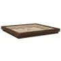 Estructura de cama con luces LED madera roble marrón 200x200 cm de vidaXL, Camas y somieres - Ref: Foro24-3281076, Precio: 21...