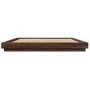 Estructura de cama con luces LED madera roble marrón 200x200 cm de vidaXL, Camas y somieres - Ref: Foro24-3281076, Precio: 21...